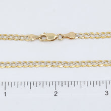 Load image into Gallery viewer, 14K Solid Yellow Gold Flat Stone Cut Cuban Link Chain 16&quot; 6.5 Grams
