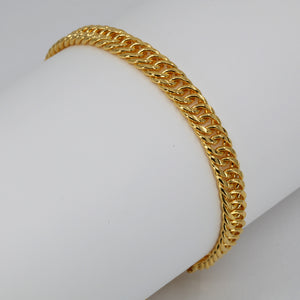 24K Solid Yellow Gold Cuban Link Bracelet 19.6 Grams 8" 9999
