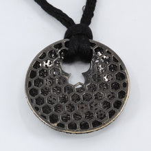 Load image into Gallery viewer, 18K Diamond Circle Pendant with Black Cord D4.30 CT
