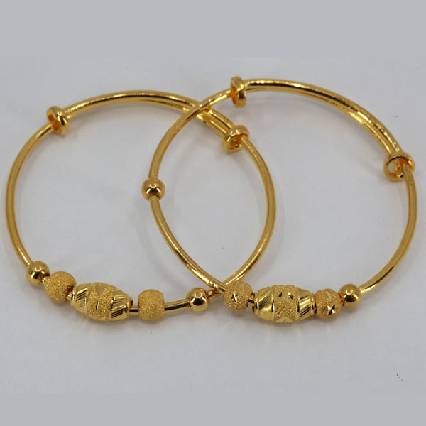 One Pair of 24K Yellow Gold Baby bangles 15.3 Grams