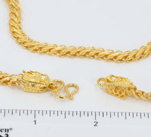 將圖片載入圖庫檢視器 24K Solid Yellow Gold Twin Dragon Link Chain 39.5 Grams 26.5&quot; 9999
