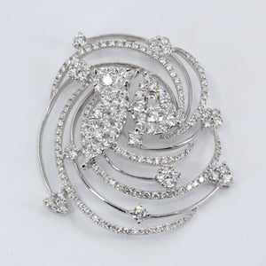 18K White Gold Diamond Design Pendant D2.53 CT