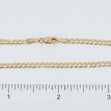 將圖片載入圖庫檢視器 14K Solid Yellow Gold Flat Stone Cut Cuban Link Chain 24&quot; 7.6 Grams
