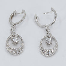 Load image into Gallery viewer, 18K Solid White Gold Diamond Hanging Earrings D1.46 CT
