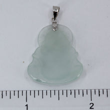 Load image into Gallery viewer, 14K Solid White Gold Buddha Jade Pendant 3.4 Grams
