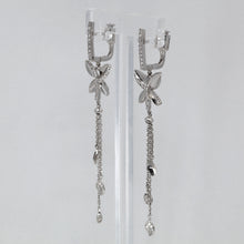 將圖片載入圖庫檢視器 14K White Gold Diamond Star Hanging Earrings D0.78 CT
