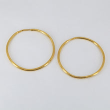 Load image into Gallery viewer, 24K Solid Yellow Gold Simple Plain Hoop Earrings 6.1 Grams
