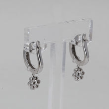 將圖片載入圖庫檢視器 14K Solid White Gold Diamond Dangling Earrings D0.33 CT
