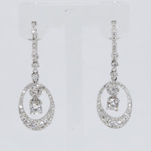 Load image into Gallery viewer, 18K Solid White Gold Diamond Hanging Earrings D1.46 CT
