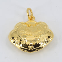 Load image into Gallery viewer, 24K Solid Yellow Gold Baby Puffy Fish Longevity Lock Hollow Pendant 4.2 Grams
