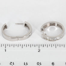 將圖片載入圖庫檢視器 14K Solid White Gold Diamond Hoop Earrings 0.77 CT
