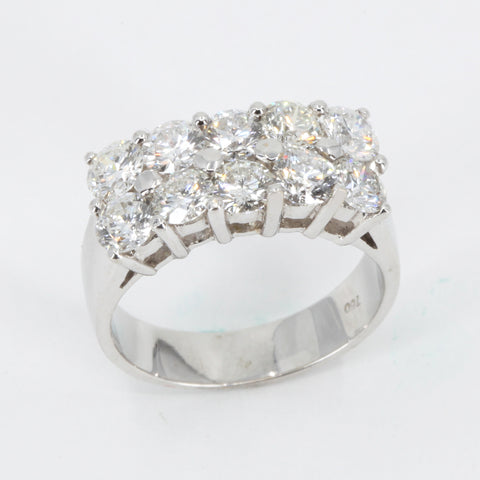 18K Solid White Gold Diamond Ring 2.78CT