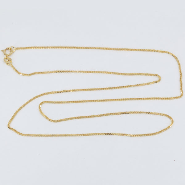 14K Solid Yellow Gold Thin Braided Chain 19.5" 1.7 Grams