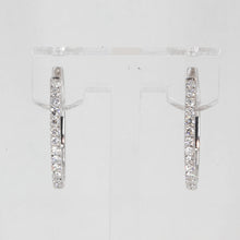 Load image into Gallery viewer, 14K Solid White Gold Diamond Hoop Earrings 0.68 CT
