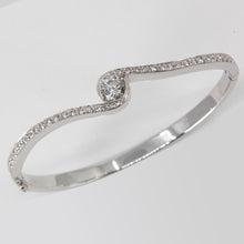 Load image into Gallery viewer, 18K Solid White Gold Diamond Bangle 1.18 CT
