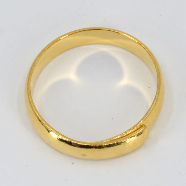 24K Solid Yellow Gold Men Women Plain Adjustable Ring Band 5.0 Grams
