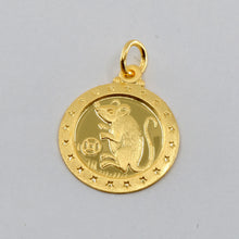Load image into Gallery viewer, 24K Solid Yellow Gold Round Zodiac Rat Pendant 2.4 Grams
