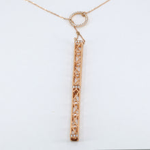Load image into Gallery viewer, 18K Rose Gold Diamond Column Pendant with Adjustable Chain D0.44 CT
