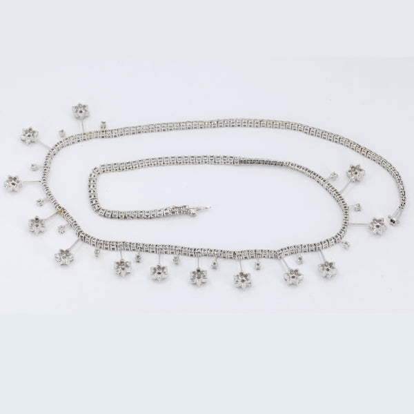 18K White Gold Diamond Necklace D6.16CT