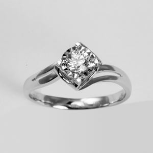 18K White Gold Women Diamond Ring D0.30CT