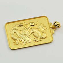 Load image into Gallery viewer, 24K Pure Yellow Gold Rectangular Dragon Pendant 7.8 Grams

