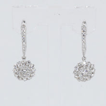 Load image into Gallery viewer, 18K Solid White Gold Diamond Hanging Earrings D1.20 CT
