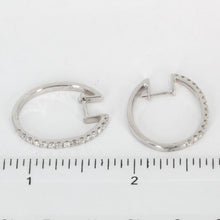 將圖片載入圖庫檢視器 14K Solid White Gold Diamond Hoop Earrings 0.68 CT
