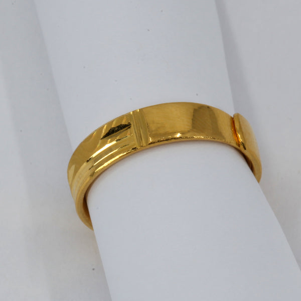 24K Solid Yellow Gold Diamond-Cut Band Ring 7.1 Grams
