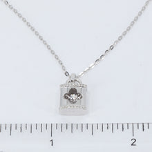 將圖片載入圖庫檢視器 18K Solid White Gold Round Link Chain Necklace with Diamond Pendant 18&quot; D0.06CT
