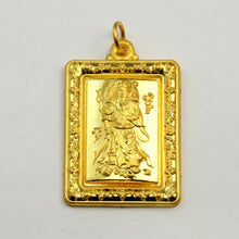 Load image into Gallery viewer, 24K Solid Yellow Gold Hollow Guan Gong Warrior Pendant 7.8 Grams
