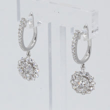 將圖片載入圖庫檢視器 18K Solid White Gold Diamond Hanging Earrings D1.20 CT
