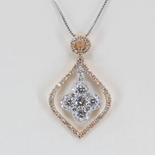 Load image into Gallery viewer, 18K Solid Two Tone Rose White Gold Diamond Pendant D0.97 CT
