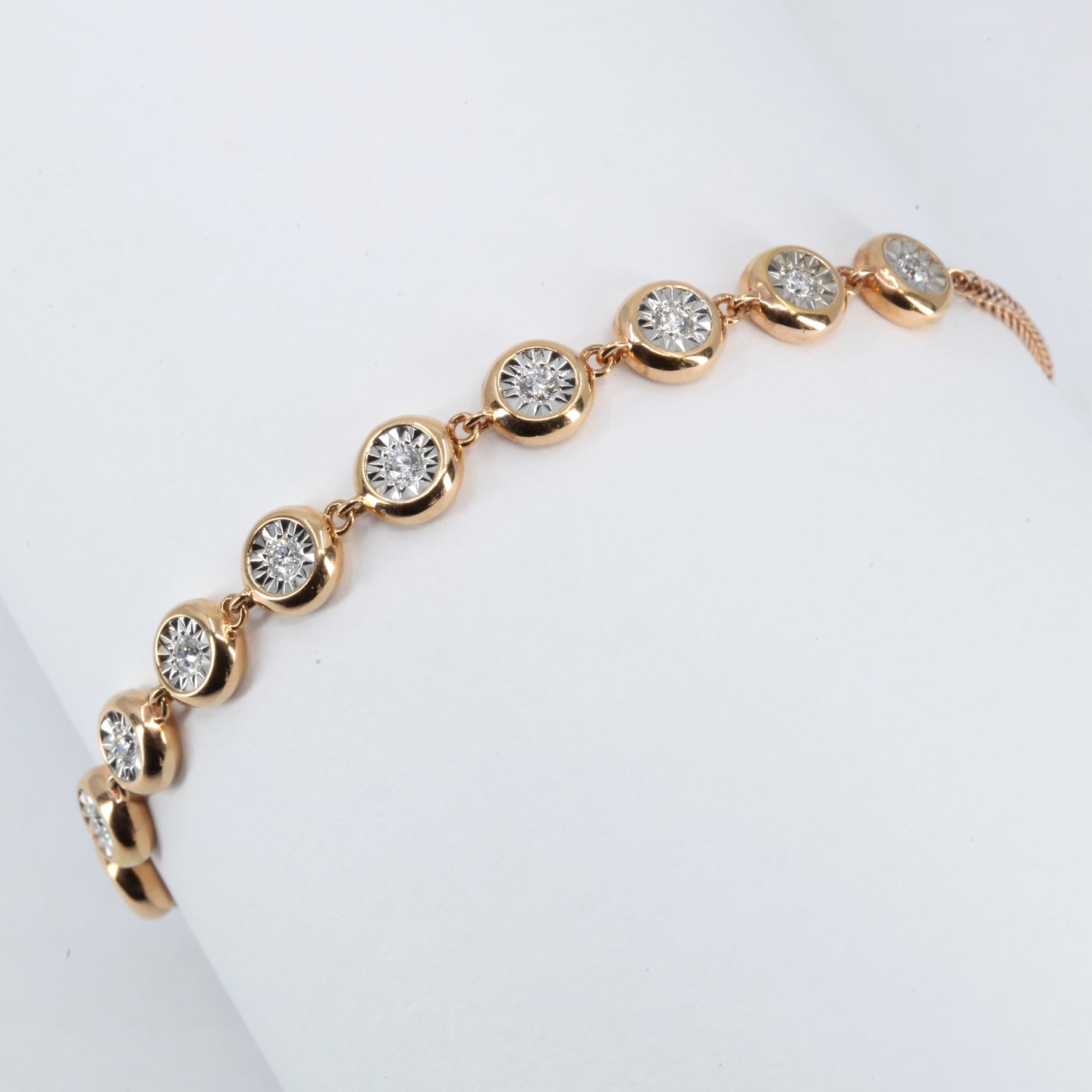18K Rose Gold Diamond Adjustable Bracelet D0.31 CT
