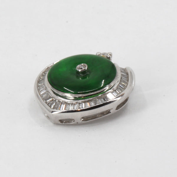 18K白金鑽石玉吊墜0.46CT