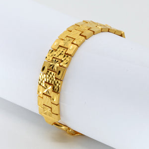 24K Solid Yellow Gold Men Bracelet 43.9 Grams