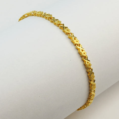 24K Solid Yellow Gold Design Bracelet 5.9 Grams