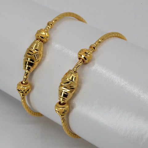 One Pair of 24K Yellow Gold Baby bangles 12.8 Grams