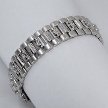 Load image into Gallery viewer, 18K Solid White Gold Diamond Men Watch Link Bracelet D1.68CT
