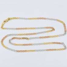 Load image into Gallery viewer, 14K Solid Tri-Color Gold Flat Link Chain 24&quot; 8.5 Grams
