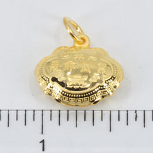 將圖片載入圖庫檢視器 24K Solid Yellow Gold Baby Puffy Blessed Longevity Lock Hollow Pendant 1.7 Grams

