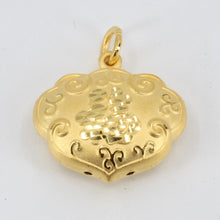 Load image into Gallery viewer, 24K Solid Yellow Gold Baby Puffy Blessed Longevity Lock Hollow Pendant 4.3 Grams
