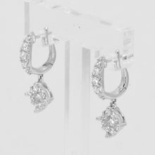 Load image into Gallery viewer, 18K Solid White Gold Diamond Hanging Earrings D0.92 CT
