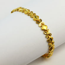 Load image into Gallery viewer, 24K Solid Yellow Gold Leaf Design Bracelet 17.4 Grams
