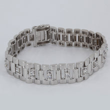 將圖片載入圖庫檢視器 18K Solid White Gold Diamond Men Watch Link Bracelet D1.68CT
