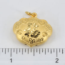 將圖片載入圖庫檢視器 24K Solid Yellow Gold Baby Puffy Blessed Longevity Lock Hollow Pendant 4.3 Grams
