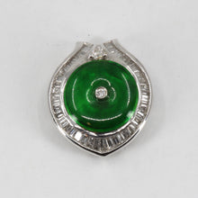 Load image into Gallery viewer, 18K Solid White Gold Diamond Jade Pendant D0.46CT

