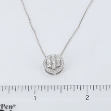 將圖片載入圖庫檢視器 14K Solid White Gold Round Link Chain Necklace with Diamond Pendant 16&quot; or 18&quot; D0.65CT
