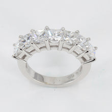Load image into Gallery viewer, 14K Solid White Gold Princess Cut Diamond Ring 3.54CT
