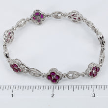 將圖片載入圖庫檢視器 18K White Gold Diamond Ruby Bracelet R4.69CT D2.01 CT
