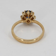將圖片載入圖庫檢視器 14K Solid Yellow Gold Diamond Sapphire Ring 3.2 Grams
